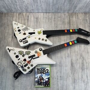 2 X-Plorer Guitar Hero Xbox 360 Wired Controller 95055 Red Octane Tested